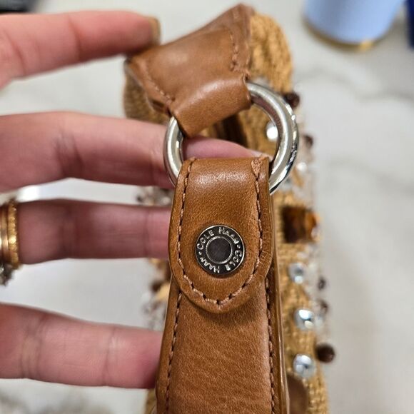 COLE HAAN straw bag embroidery , new - Picture 7 of 8